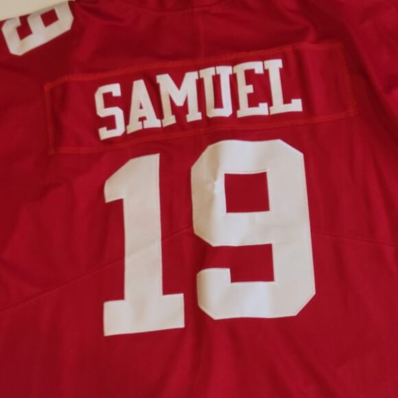 SF 49ers #19 Deebo Samuel Red Stitched Football NFL On Field Jersey Men's XXXL - Picture 7 of 9